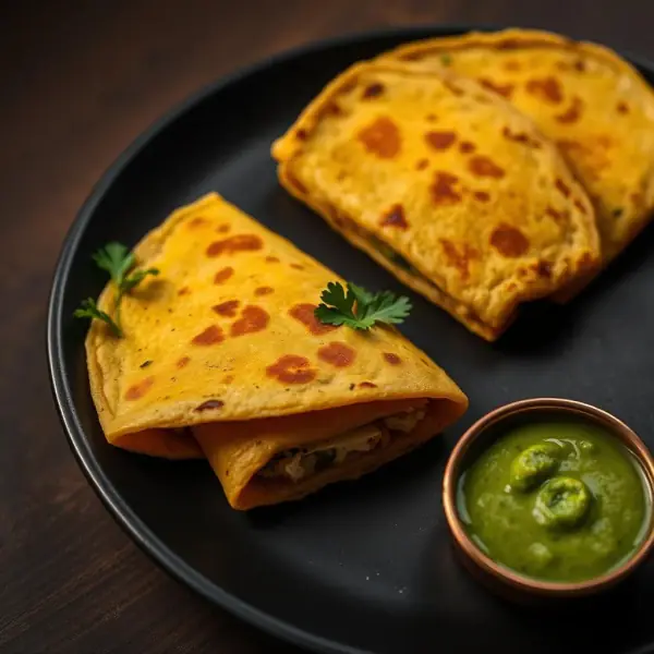 Paneer Stuffed Moong Dal Chilla